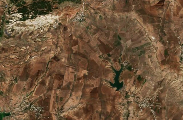 Leégett terület műholdról — Adıyaman