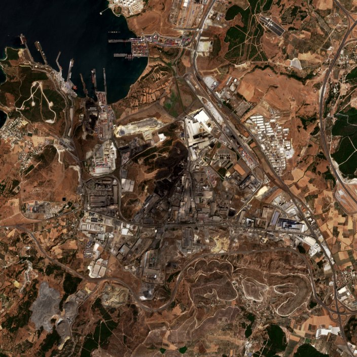A Aliağa térségében pusztító tűz leégett területe műholdról, 2026. szeptember 8.