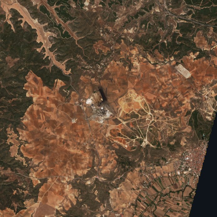 A Arganda térségében pusztító tűz leégett területe műholdról, 2026. augusztus 18.