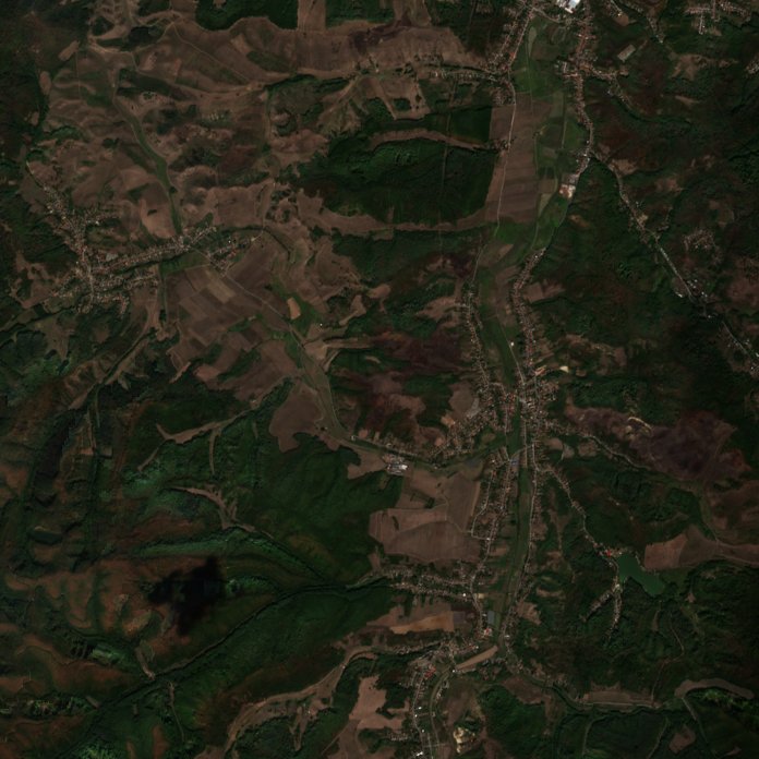 Leégett erdő Magyarország — Sentinel-2 műholdfelvétel, 2026-09-20