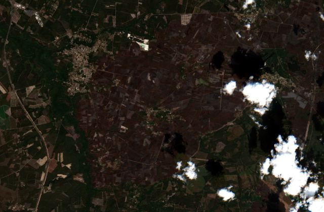 Leégett terület műholdról, 2022. 08. 09.