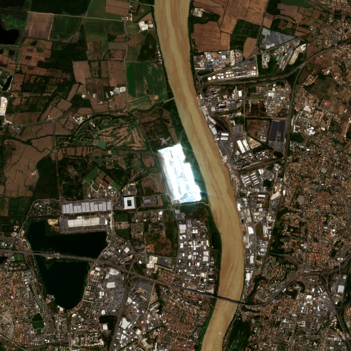 Leégett terület műholdról — Bordeaux