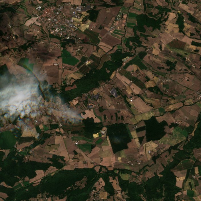 Leégett terület műholdról — Boulogne-sur-Gesse