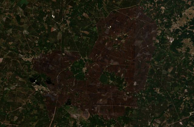 Leégett terület műholdról, 2022. 07. 12.
