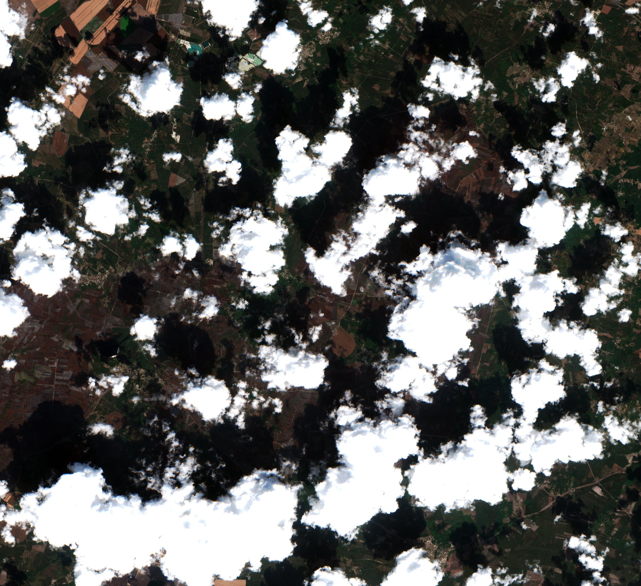 Leégett terület műholdról — Cabanac-et-Villagrains