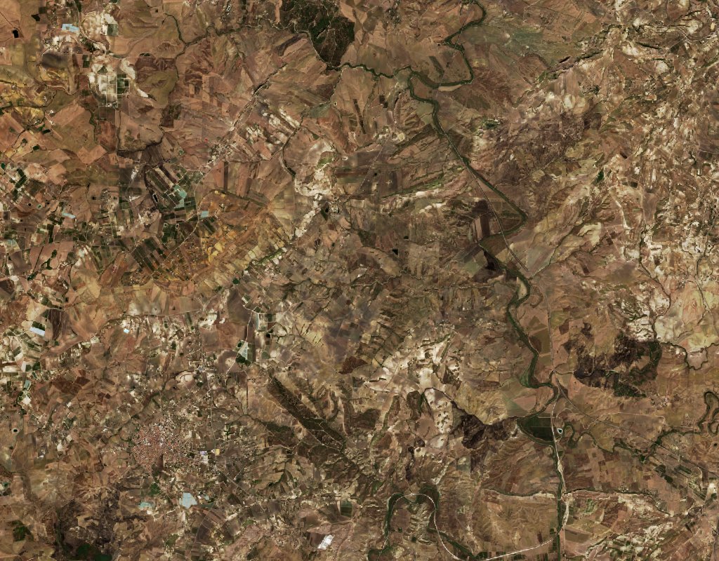 A Caltanissetta térségében pusztító tűz leégett területe műholdról, 2026. szeptember 8.