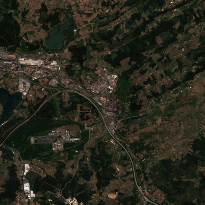 A Corvera de Asturias térségében pusztító tűz leégett területe műholdról, 2026. augusztus 11.