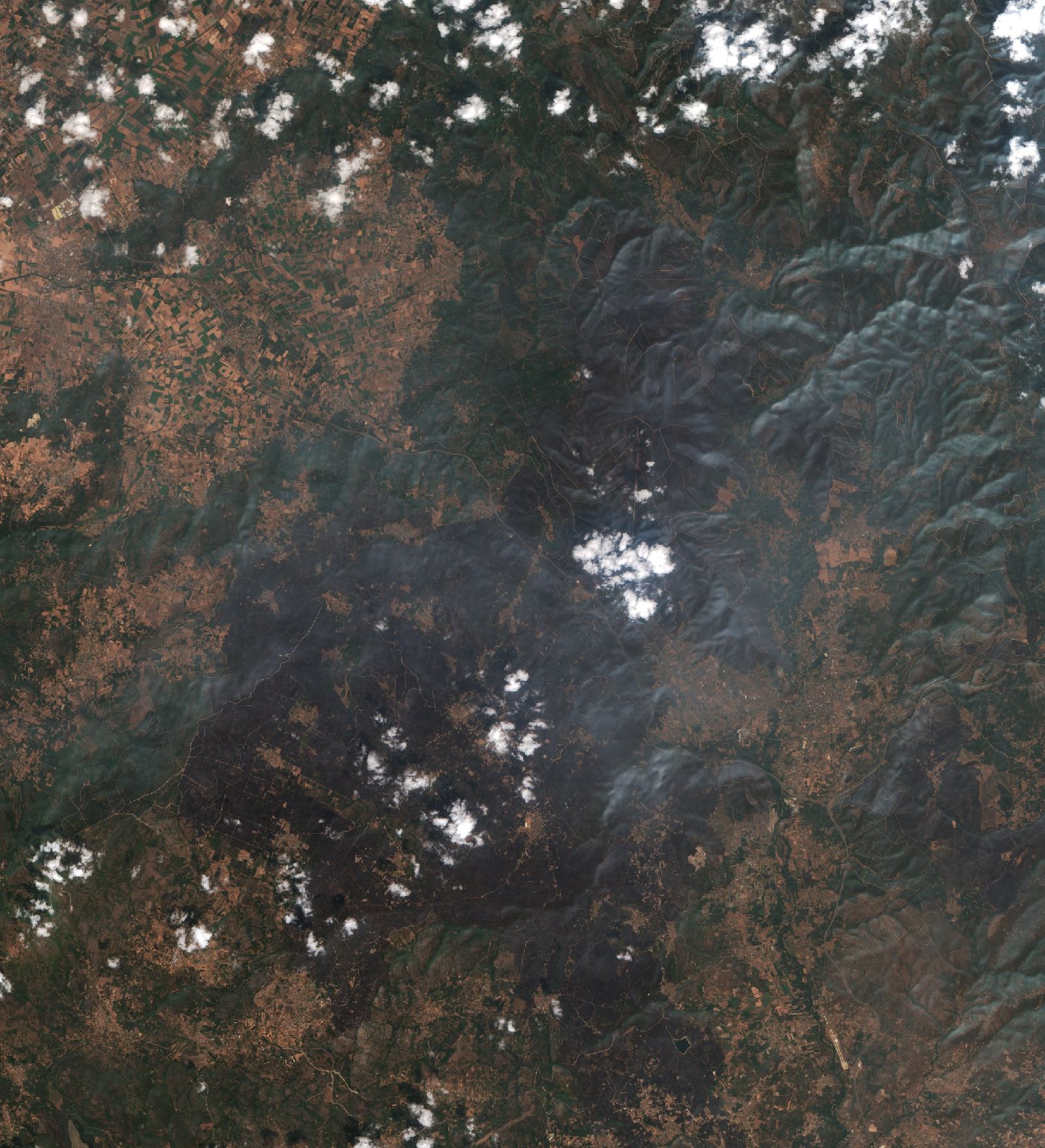 A terület a tűz után, 2025. augusztus 21.