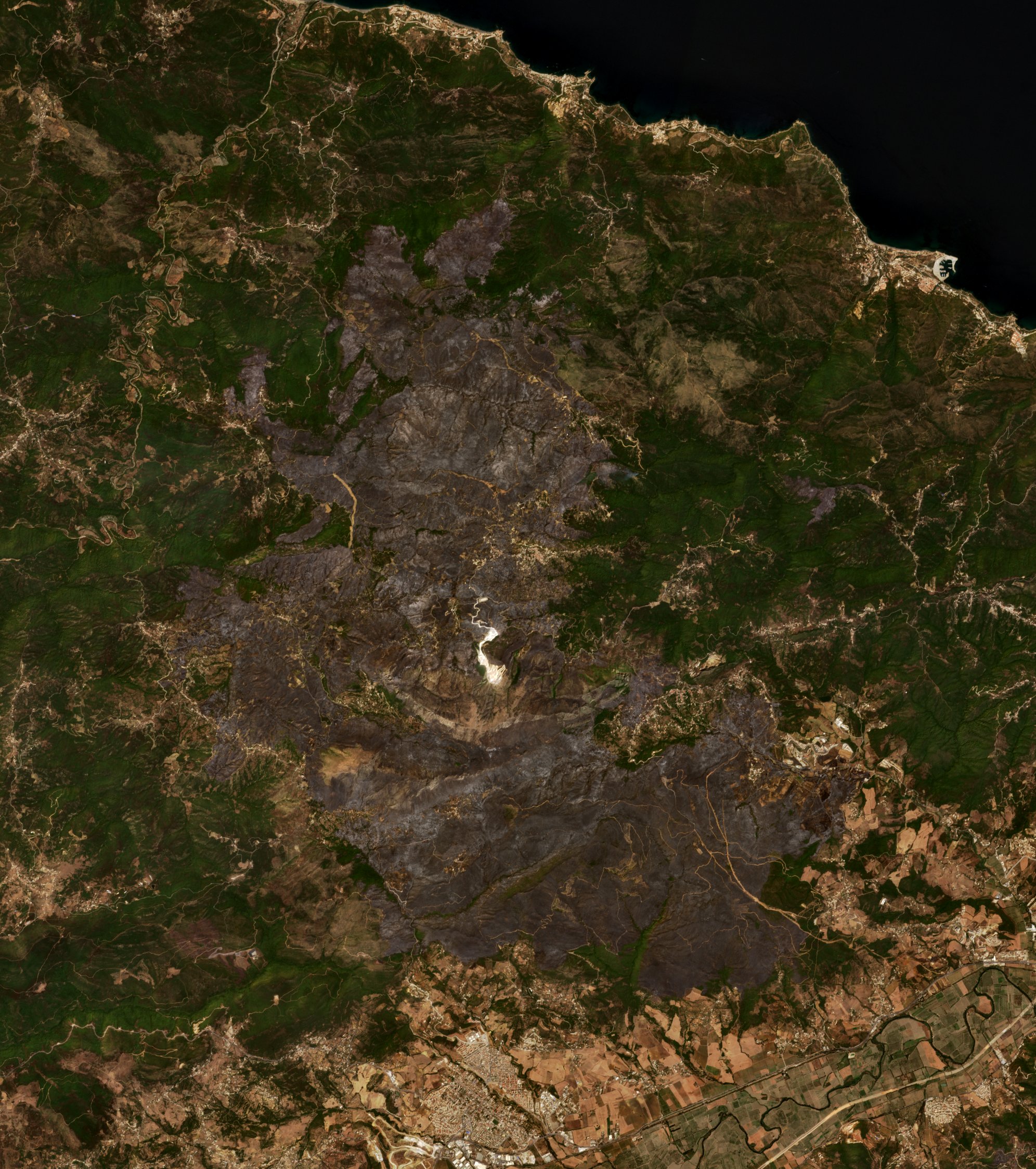 A leégett terület 2021-ben