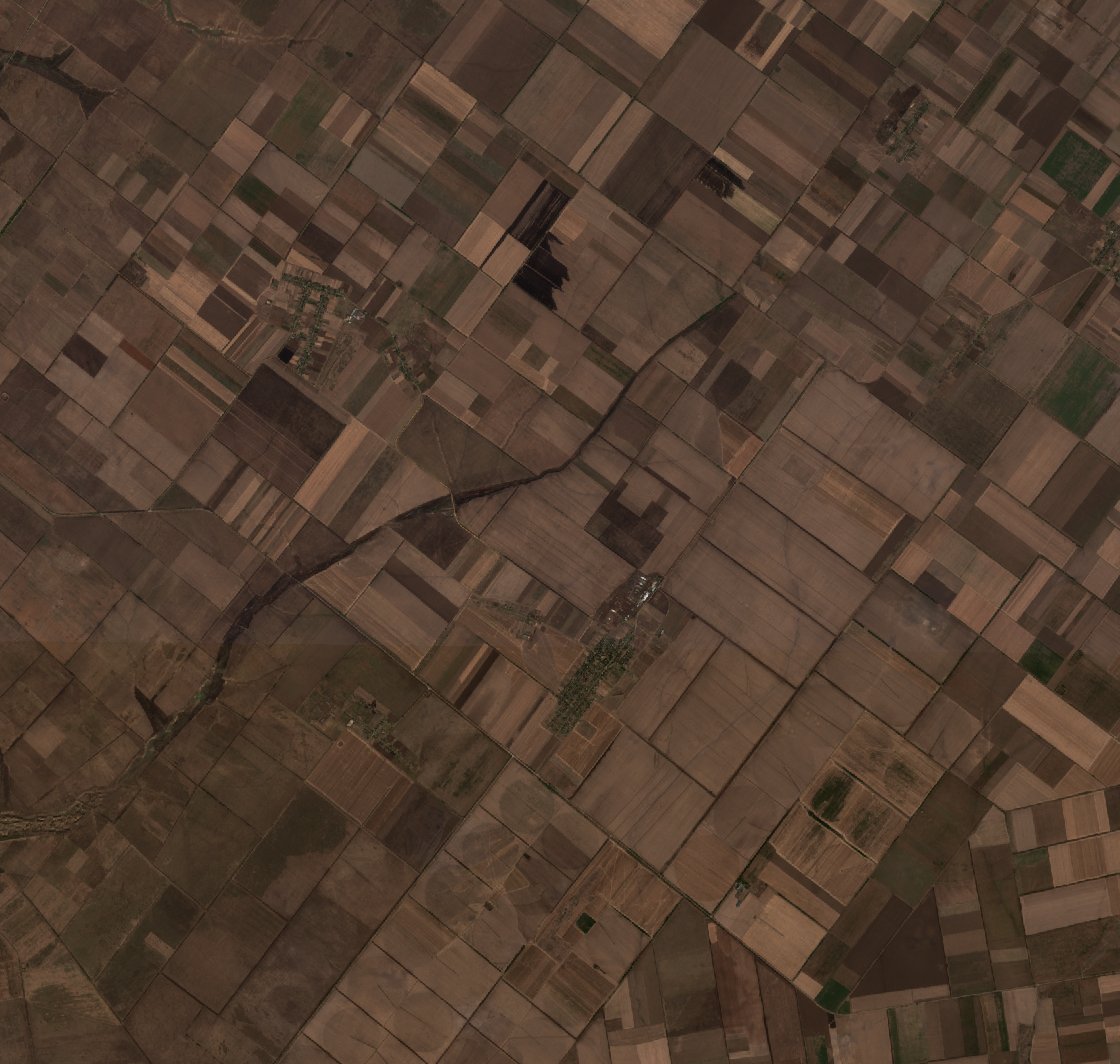 A Hornostayivka térségében pusztító tűz leégett területe műholdról, 2026. október 2.