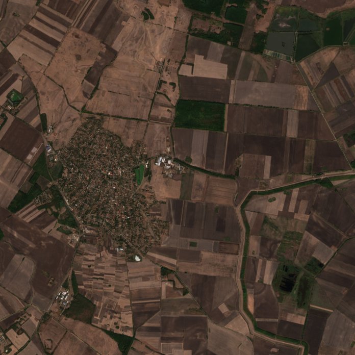 A Jászkisér térségében pusztító tűz leégett területe műholdról, 2026. szeptember 30.