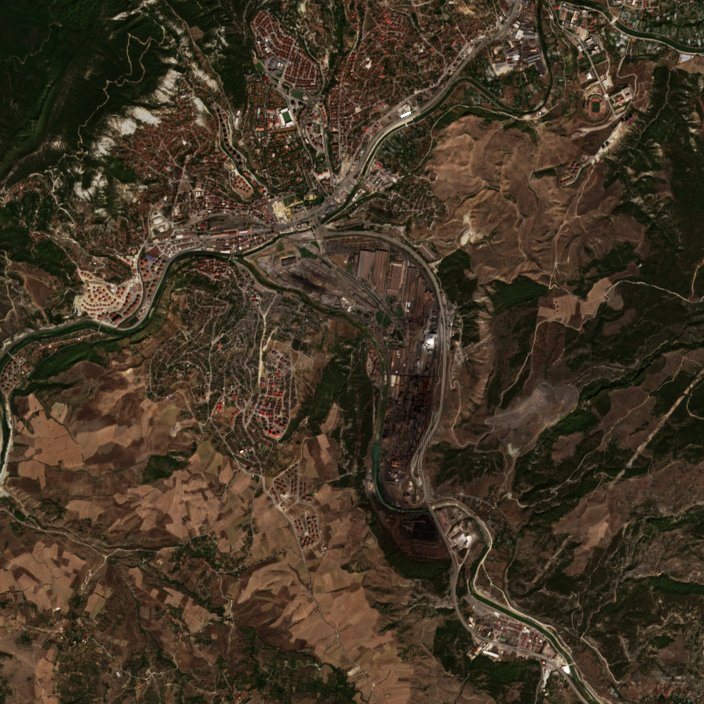 A Karabük térségében pusztító tűz leégett területe műholdról, 2026. szeptember 9.