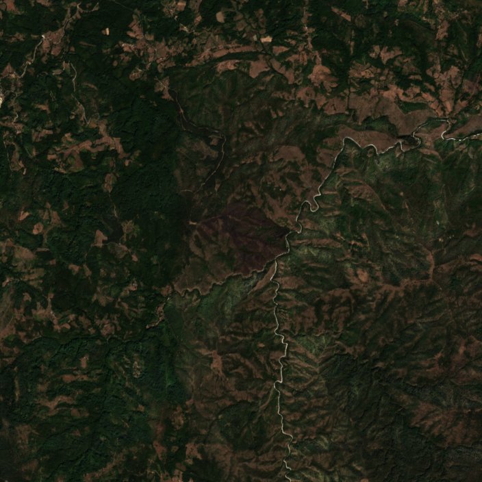 Leégett terület műholdról — Kraljevo