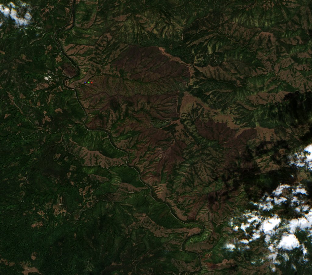 Leégett terület műholdról — Kraljevo