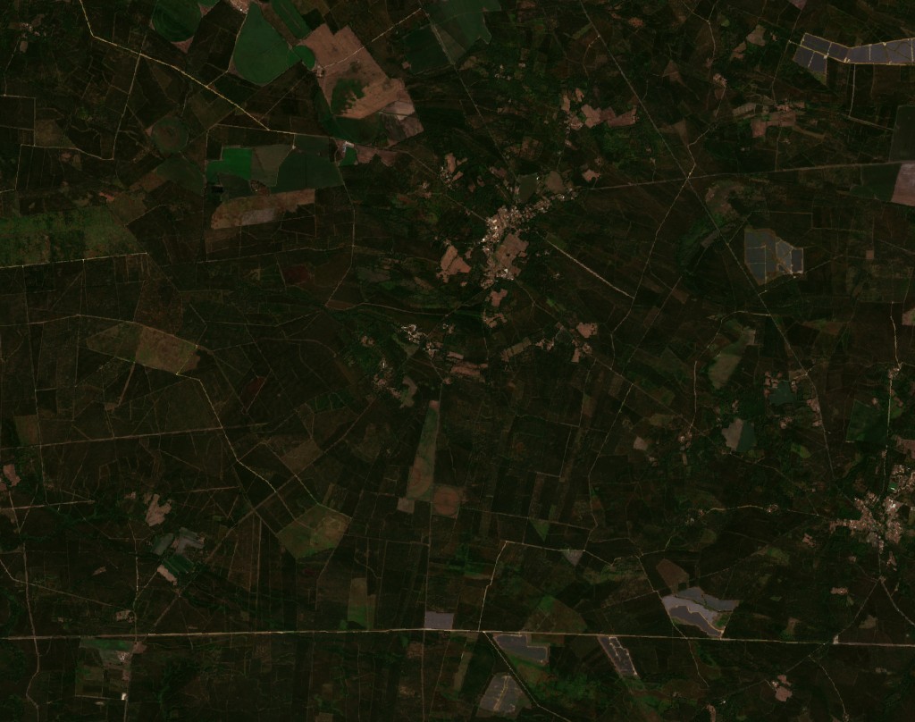 Landes térségében — műholdfelvétel