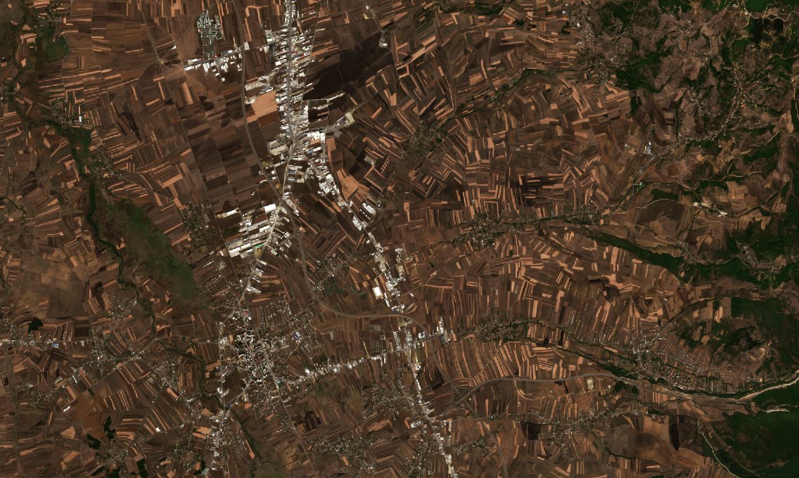 A Lipljan térségében pusztító tűz leégett területe műholdról, 2026. október 2.