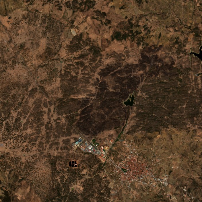 A Montehermoso térségében pusztító tűz leégett területe műholdról, 2026. szeptember 25.