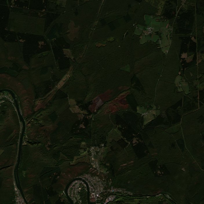 Leégett erdő Franciaország — Sentinel-2 műholdfelvétel, 2026-09-25