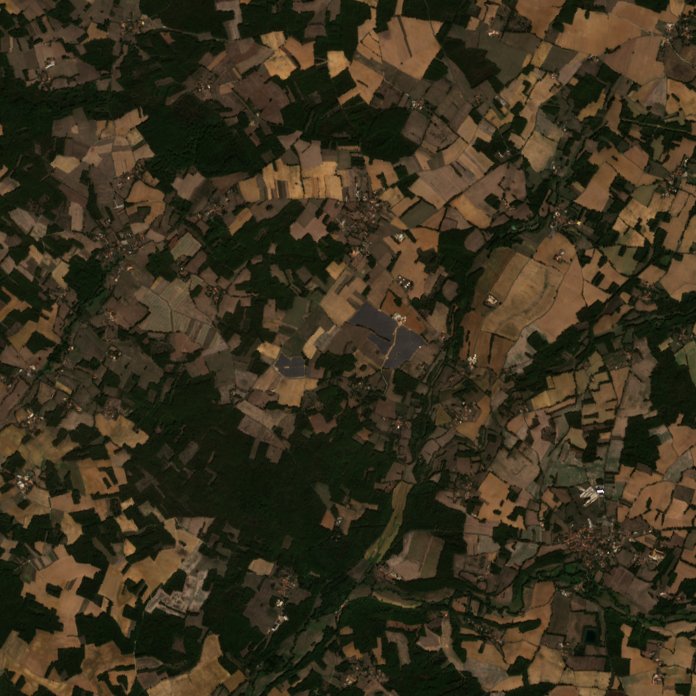 A Nanteuil-en-Vallée térségében pusztító tűz leégett területe műholdról, 2026. szeptember 19.