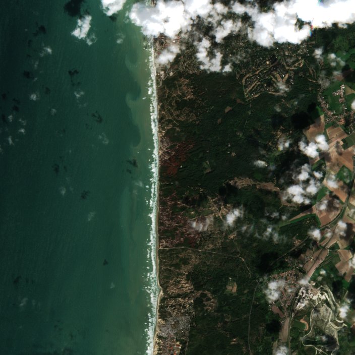 Leégett erdő Franciaország — Sentinel-2 műholdfelvétel, 2026-09-11