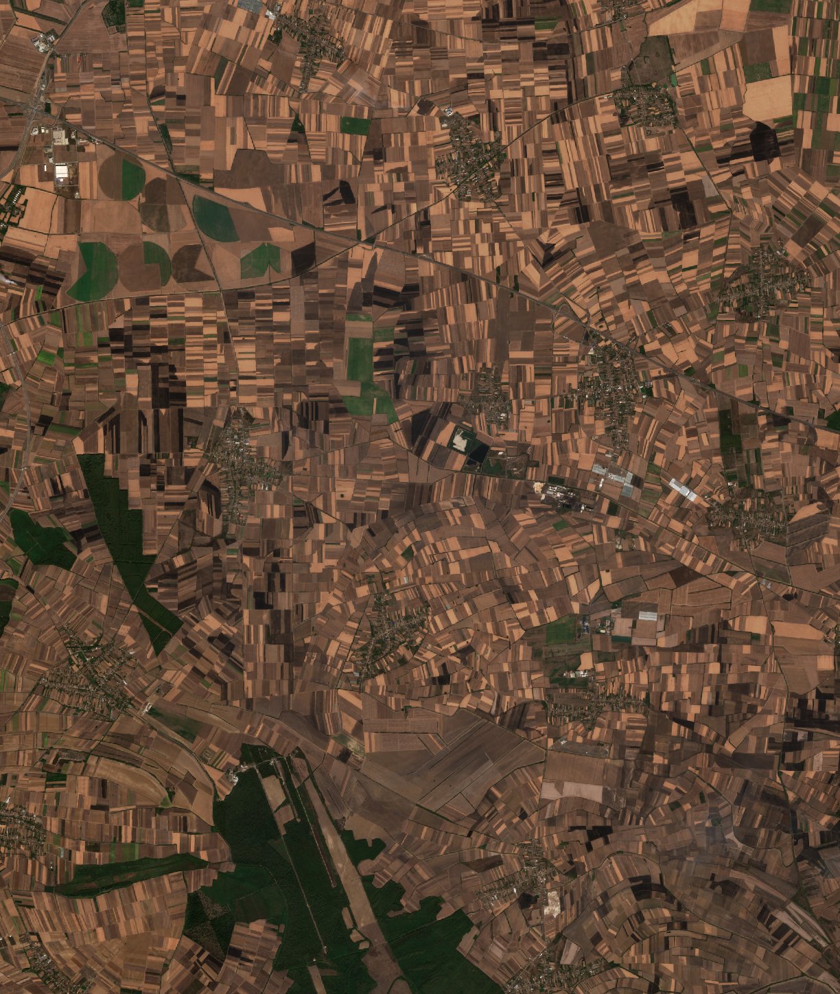 A Pećinci térségében pusztító tűz leégett területe műholdról, 2026. október 2.