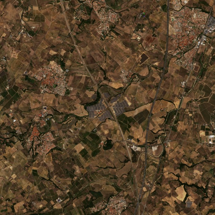 A Ponteilla térségében pusztító tűz leégett területe műholdról, 2026. szeptember 23.