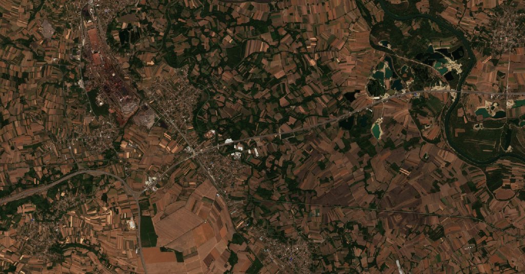 Leégett terület műholdról — Požarevac