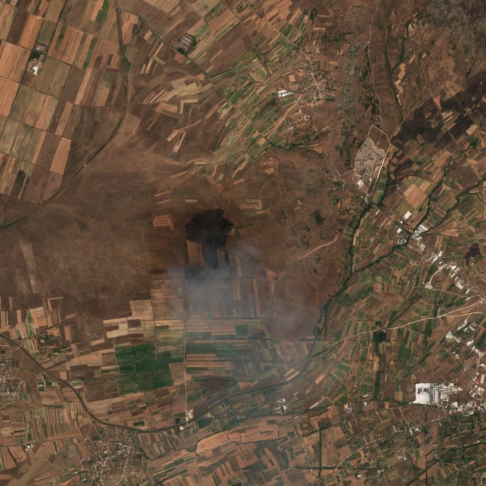 Leégett terület műholdról — Prilep