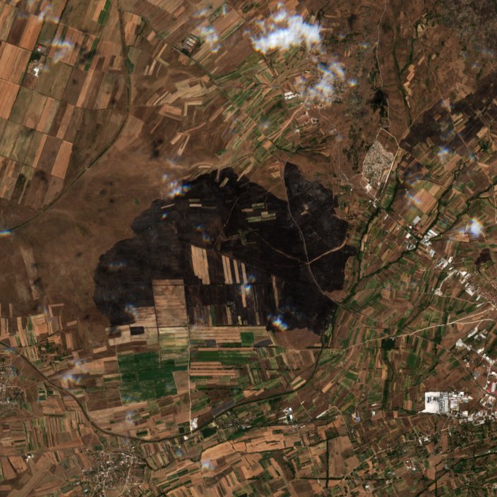 Leégett terület műholdról — Prilep