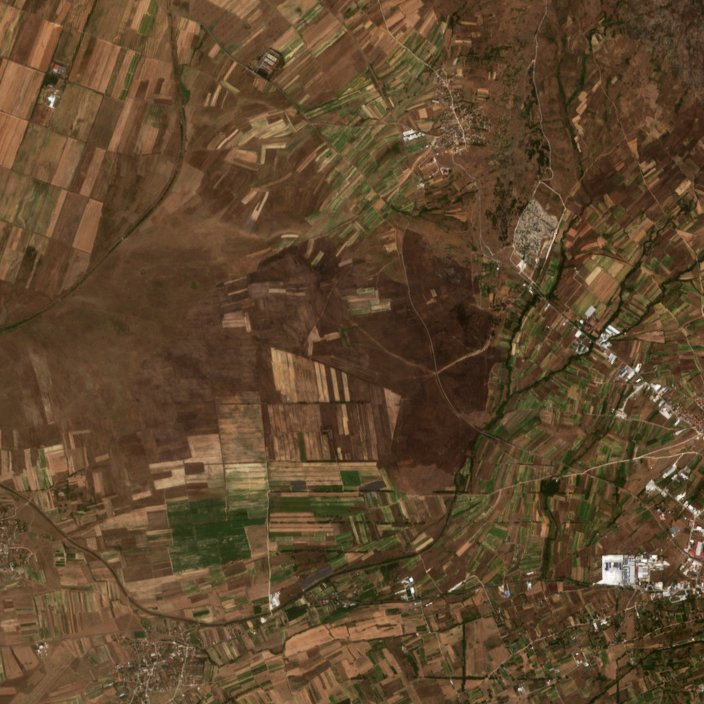 Leégett terület műholdról — Prilep