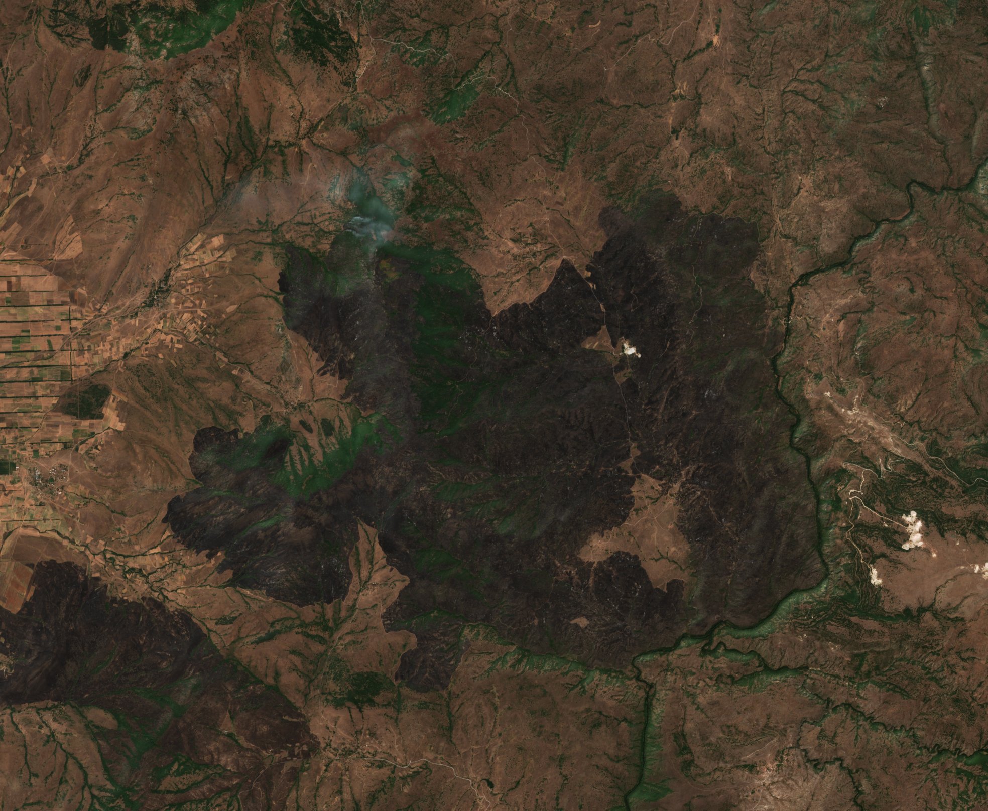Leégett terület műholdról — Prilep