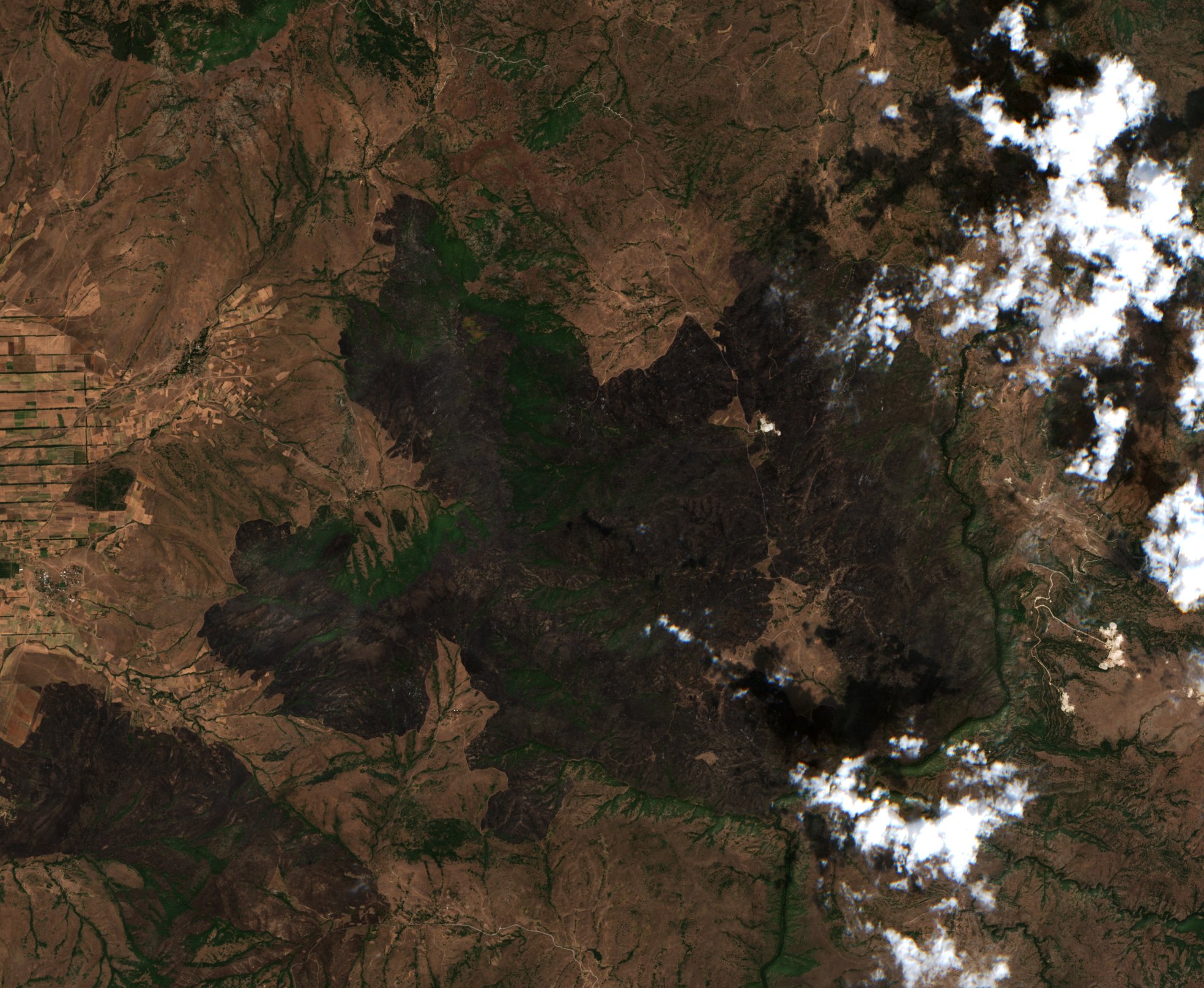 Leégett terület műholdról — Prilep