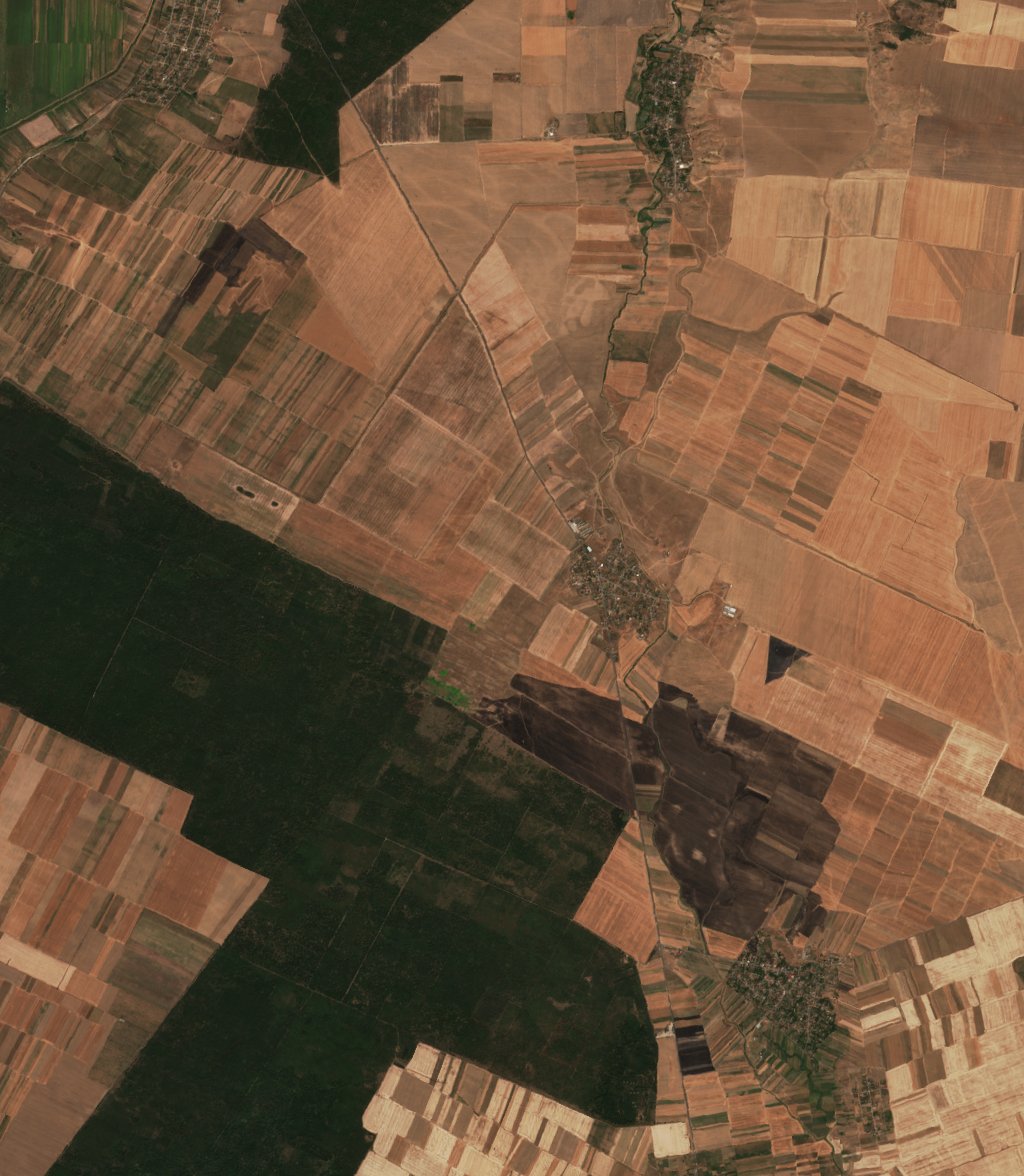 Leégett terület műholdról — Punghina
