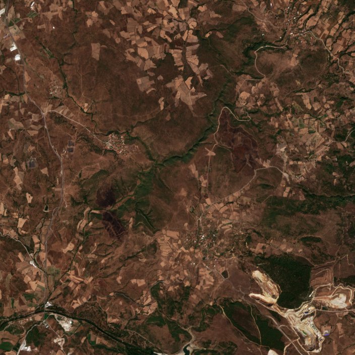A Sındırgı térségében pusztító tűz leégett területe műholdról, 2026. szeptember 25.