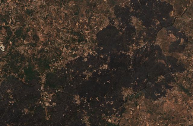 Leégett terület műholdról, 2025. 08. 16.