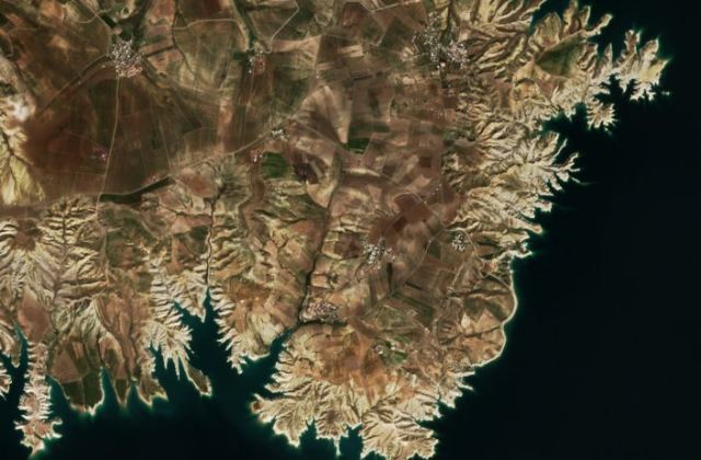 Leégett terület műholdról — Samsat