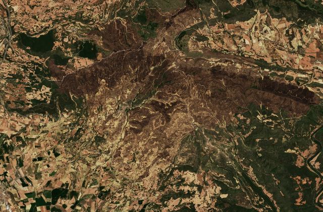 Leégett terület műholdról — San Martín de Unx