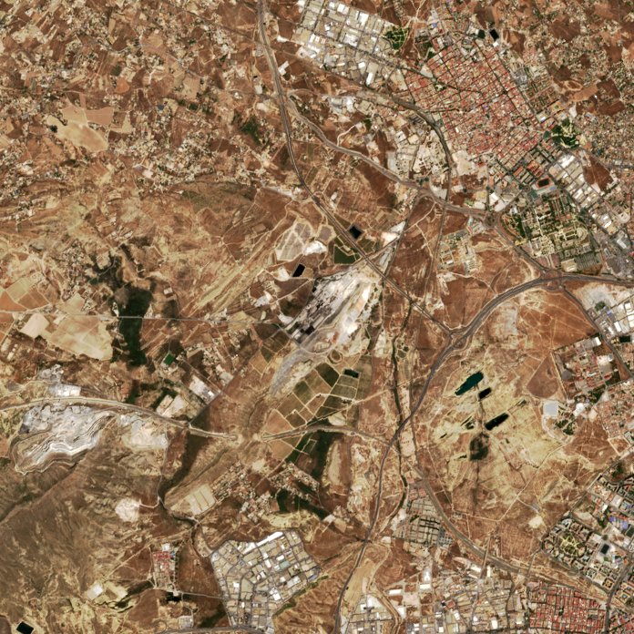 A San Vicent del Raspeig térségében pusztító tűz leégett területe műholdról, 2026. augusztus 7.