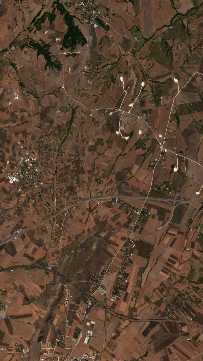 A Silivri térségében pusztító tűz leégett területe műholdról, 2026. szeptember 5.