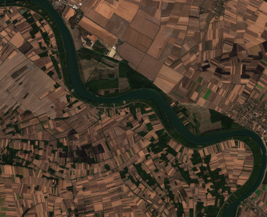 A Sremska Mitrovica térségében pusztító tűz leégett területe műholdról, 2026. szeptember 30.