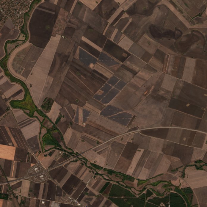 A Szolnok térségében pusztító tűz leégett területe műholdról, 2026. szeptember 30.