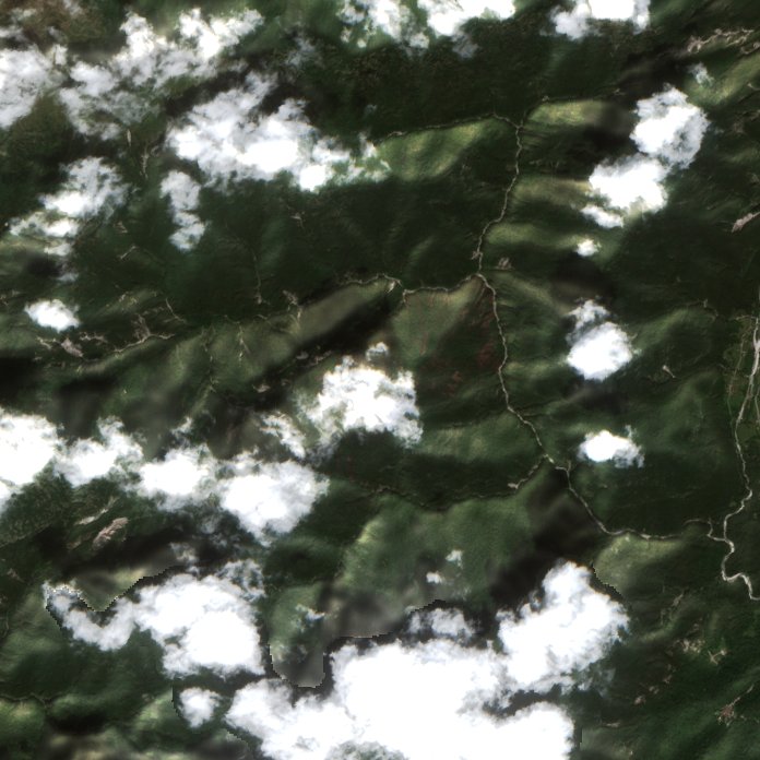 Leégett terület műholdról — Tramonti di Sotto