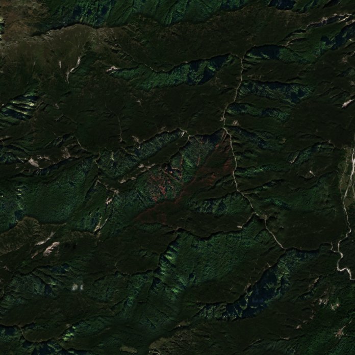 Leégett erdő Olaszország — Sentinel-2 műholdfelvétel, 2026-09-26