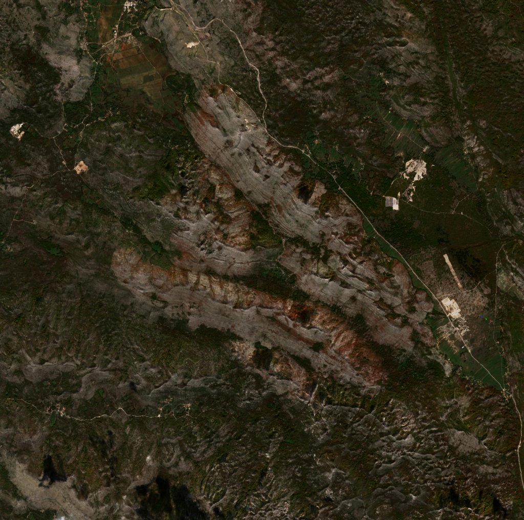 Leégett terület műholdról — Trebinje