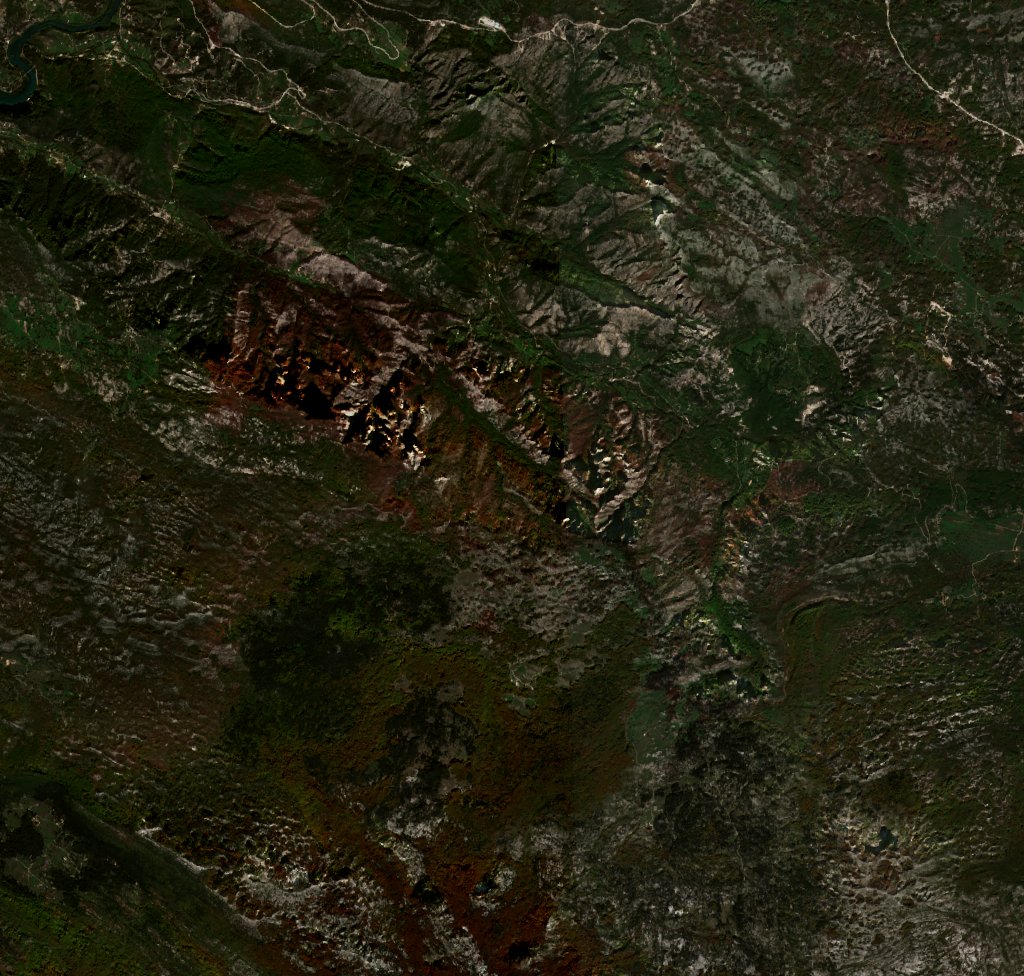 Leégett terület műholdról — Trebinje