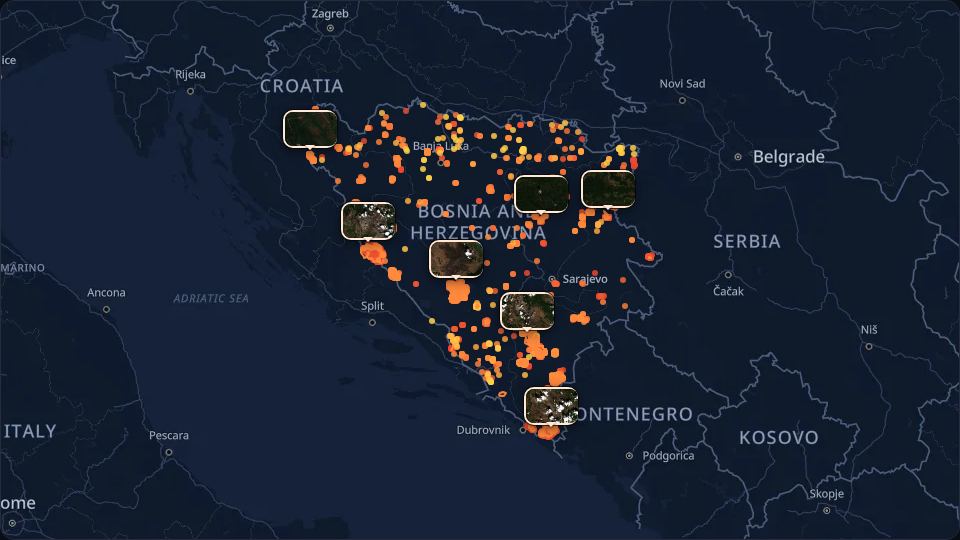 Bosznia-Hercegovina tűztérképe — előnézet