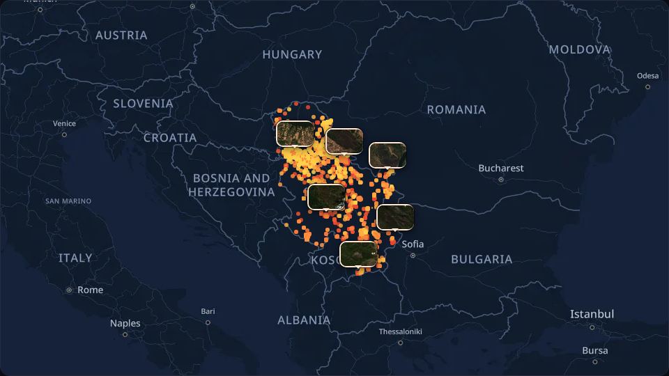 Szerbia tűztérképe — előnézet