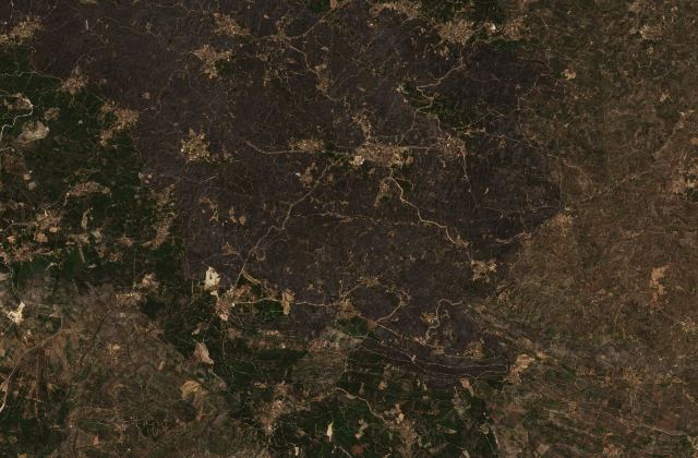 Leégett terület műholdról, 2019. 07. 20.