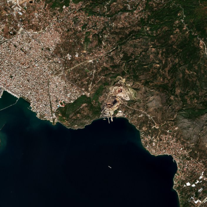 A Volos térségében pusztító tűz leégett területe műholdról, 2026. szeptember 21.