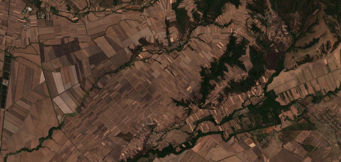 A Vršac térségében pusztító tűz leégett területe műholdról, 2026. szeptember 17.
